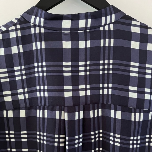 Joseph Silk Oversized Plaid Twill Dara Blouse 1/4 button down shirt. Size 8 - Picture 12 of 14